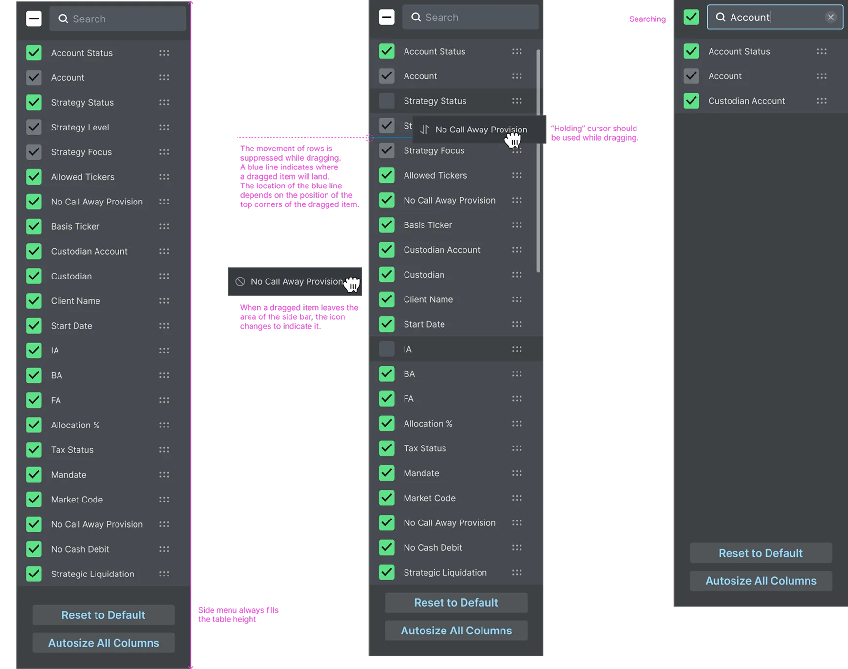 Screenshot of the Strategy page of the Asset management app after redesign